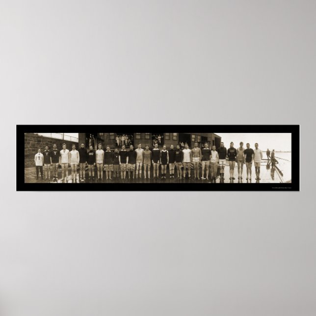 Poster Yale Crew Team & Subs Huge Foto 1910 (Frente)