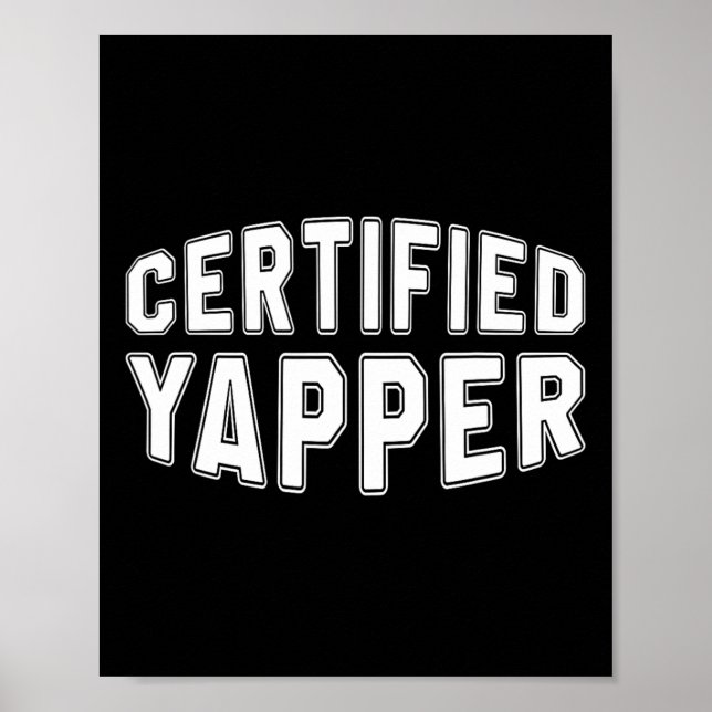 Poster Yapper Funny Professional Yapper Certificado (Frente)