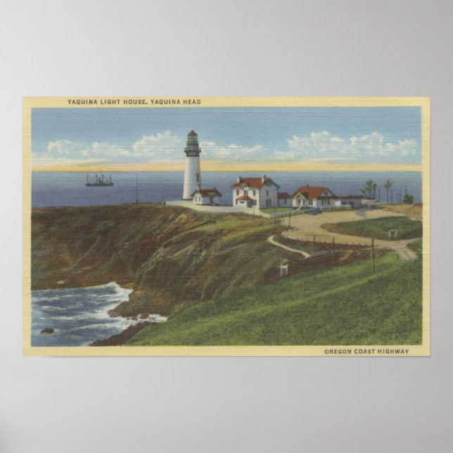Poster Yaquina Light House em Yaquina Head (Frente)