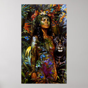 Poster "Yaraquim" Jaguar Blossom - Mulheres Na Amazônia