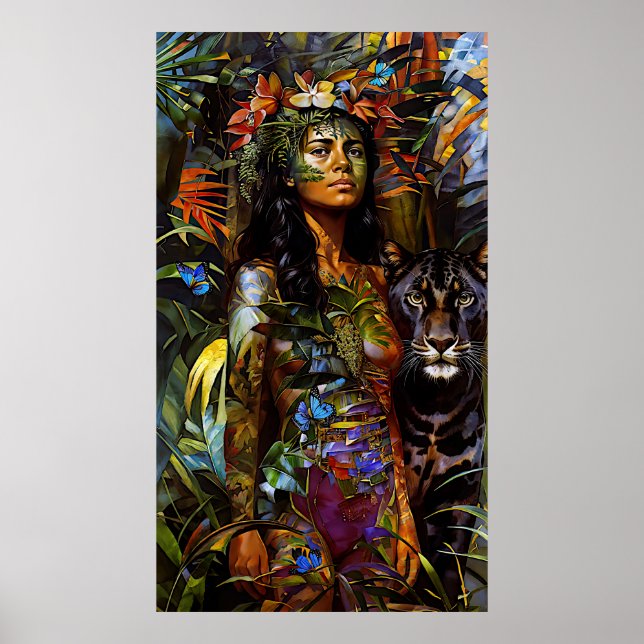 Poster "Yaraquim" Jaguar Blossom - Mulheres Na Amazônia (Frente)