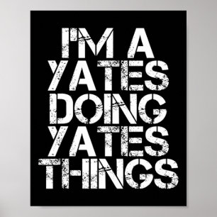 Poster Yates Apelido Engraçado Árvore Genealógica Anivers