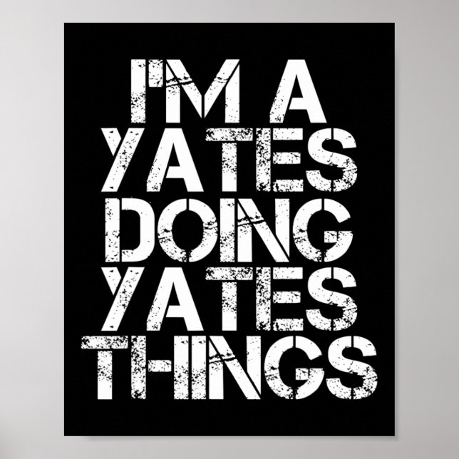 Poster Yates Funny Surname Family Tree Birthday Reunion G (Frente)