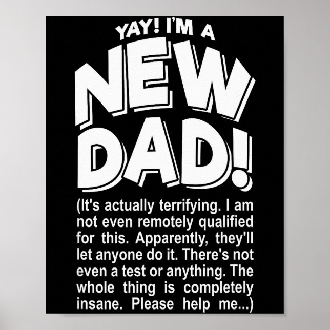 Poster Yay! I'm A New Dad! - Funny Father's Day Joke Gift (Frente)