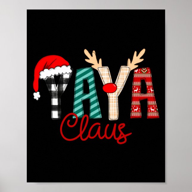 Poster Yaya Claus Xmas Happy New Santa Claus Merry Christ (Frente)