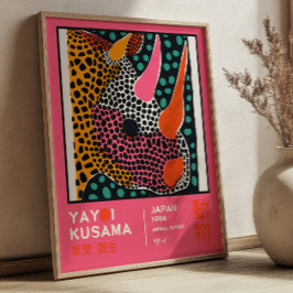 Poster Yayoi Kusama Abstract Rhino Colorful Exhibition