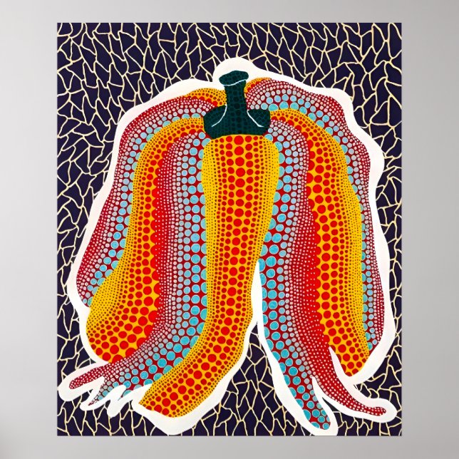 Poster Yayoi Kusama pintando (Frente)