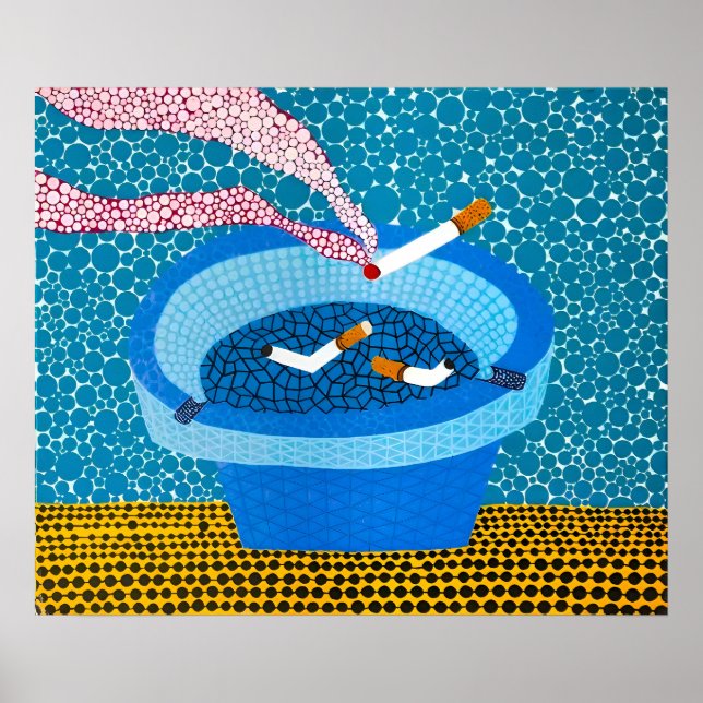 Poster Yayoi Kusama pintando (Frente)