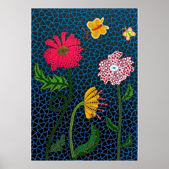 Poster Yayoi Kusama pintando (Frente)