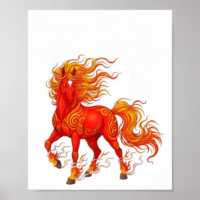 Poster Year Of The Fire Horse Chinese New Year 2026 Zodia (Frente)