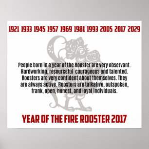 Pôster Year of The Rooster Traits