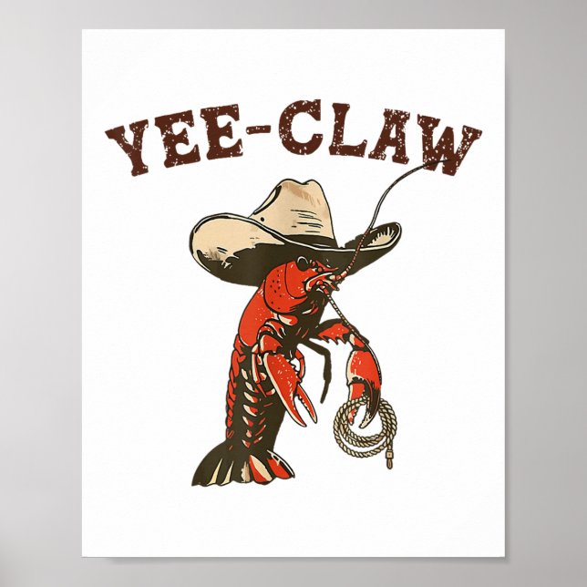 Poster Yee Claw Engraçado Crawfish Festival de Caputos Ca (Frente)