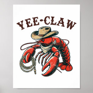 Poster Yee Claw! Engraçado - Festival de Marisco Cajun
