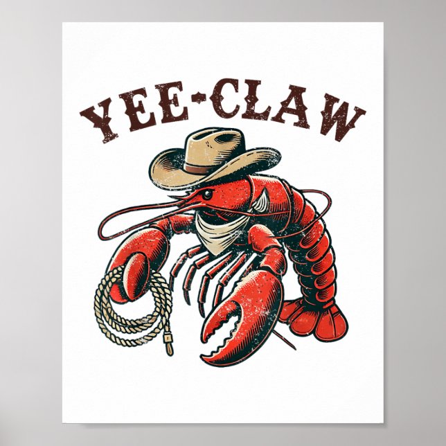 Poster Yee Claw! Engraçado - Festival de Marisco Cajun (Frente)