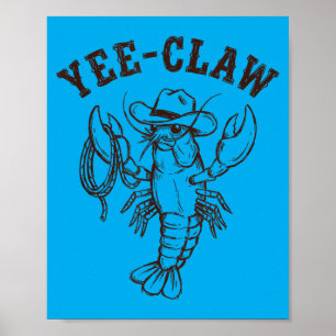 Poster Yee-Claw Ocidental Cowboy Lagostim Verão Frutos do