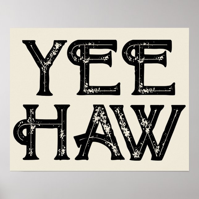 Poster Yeehaw Typografia Western Wall Ranch Cabin Home (Frente)