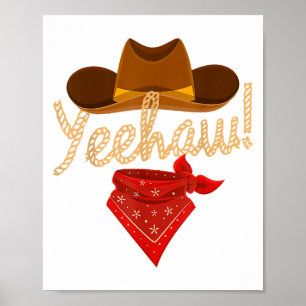 Poster Yeehaw Western Country Howdy Southern Cowboy Yeh H