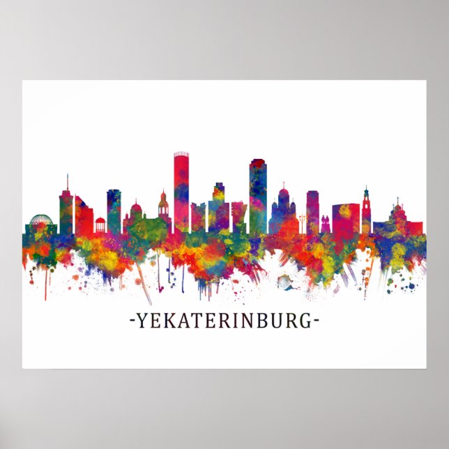 Poster Yekaterinburg Rússia Skyline (Frente)