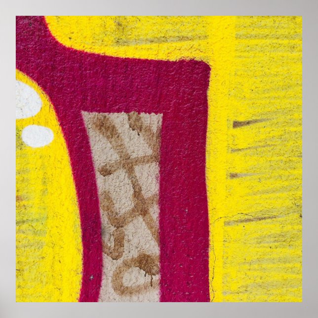 Poster Yellow and pink painted wall (Frente)