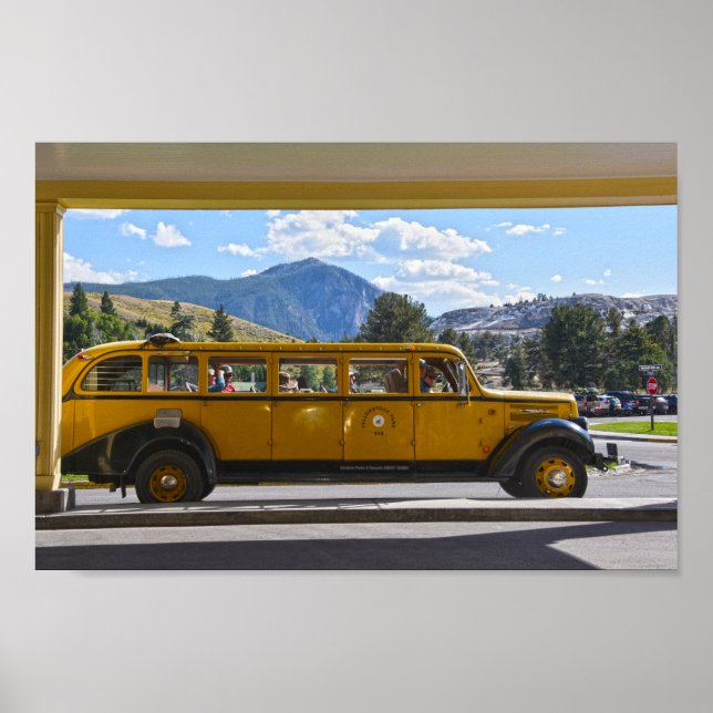 Poster Yellow Bus, Yellowstone National Park, Wyoming (Frente)