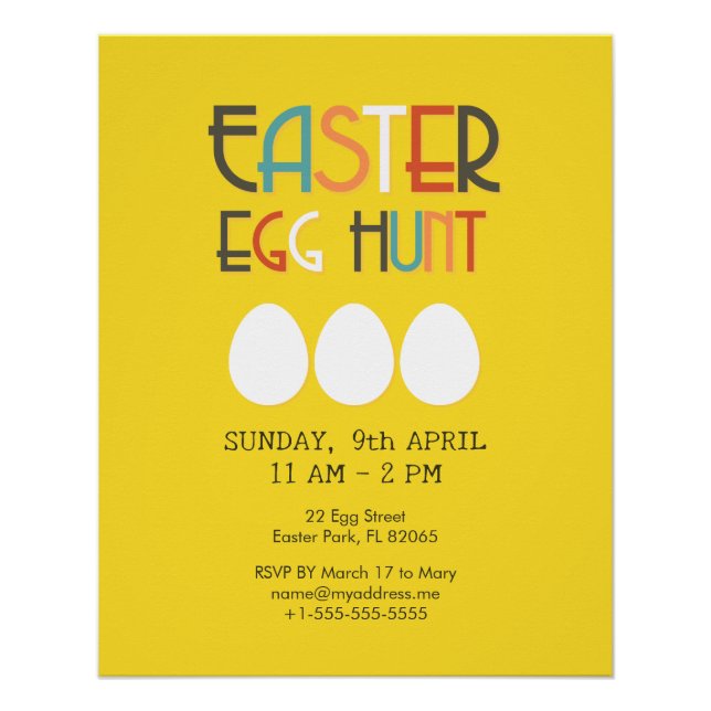 Pôster Yellow Easter Egg Hunt (Frente)
