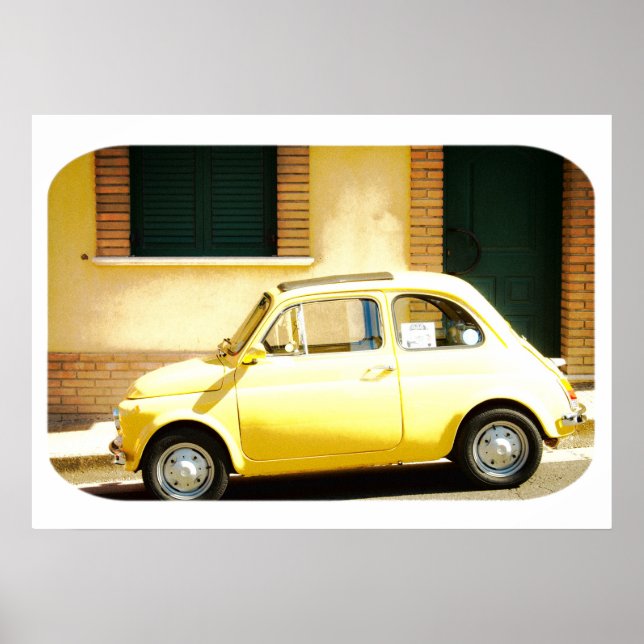 Pôster Yellow Fiat 500, Cinquecento, Itália (Frente)