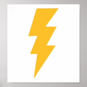 Poster Yellow Flash Lightning Bolt