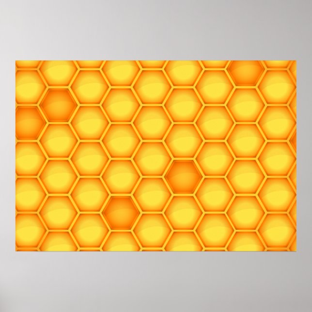 Pôster Yellow Honeycomb Pattern (Frente)