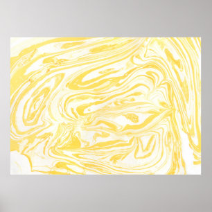 Poster Yellow marble texture. Hand drawn