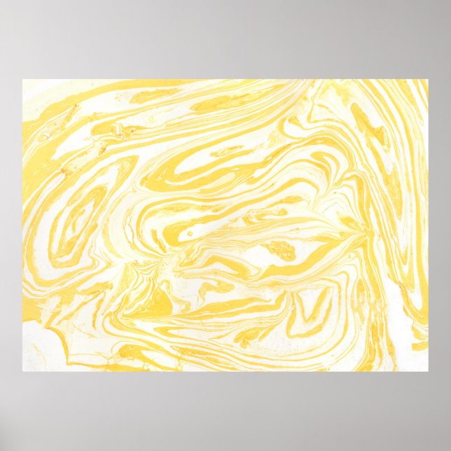 Poster Yellow marble texture. Hand drawn (Frente)