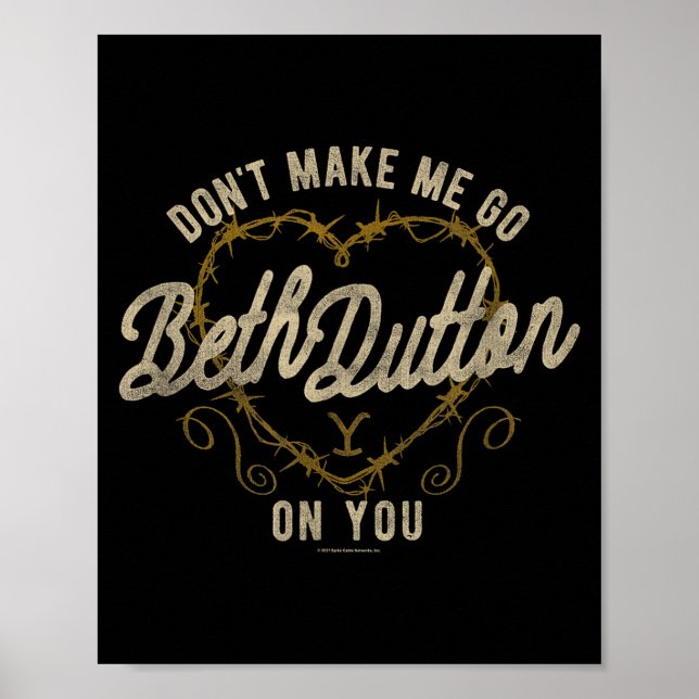 Poster Yellowstone Go Beth On You Barbed Wire Heart Small (Frente)