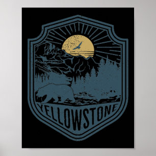 Poster Yellowstone National Park Bear Nature Saindo Outdo