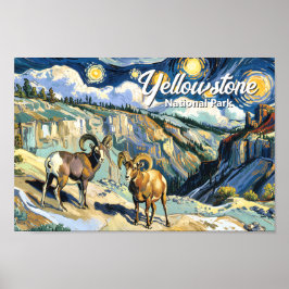 Poster Yellowstone National Park Bighorn Sheep Van Gogh