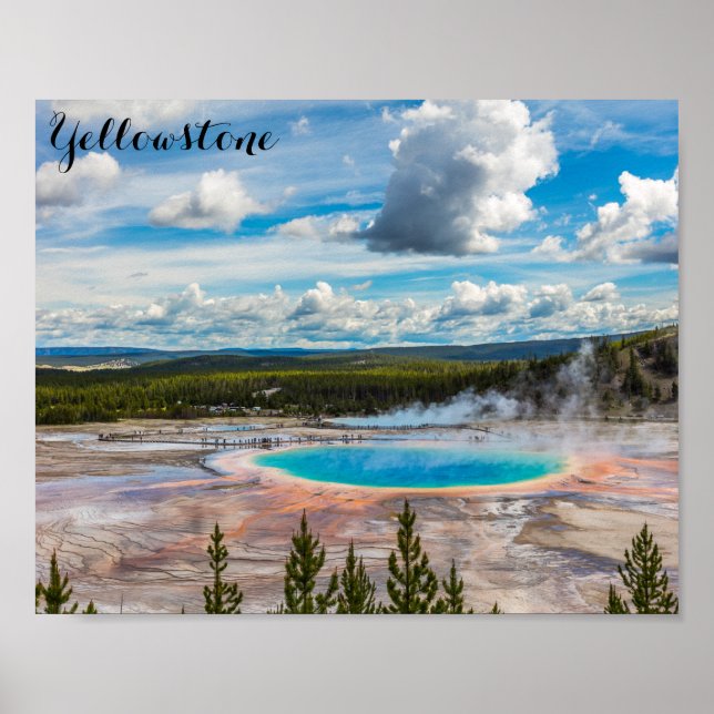 Poster Yellowstone National Park Grand Prismatic Primaver (Frente)