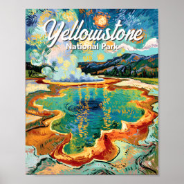 Poster Yellowstone National Park Grand Prismatic Van Gogh