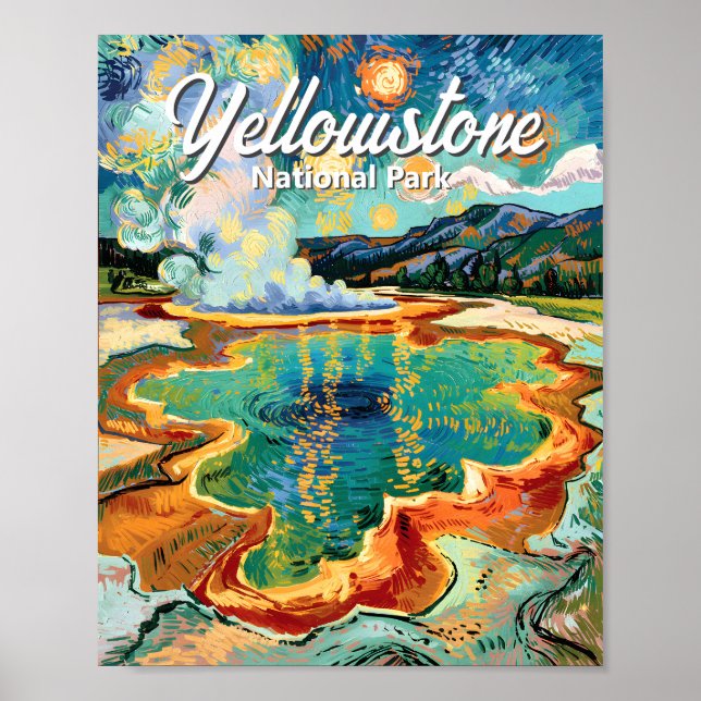 Poster Yellowstone National Park Grand Prismatic Van Gogh (Frente)