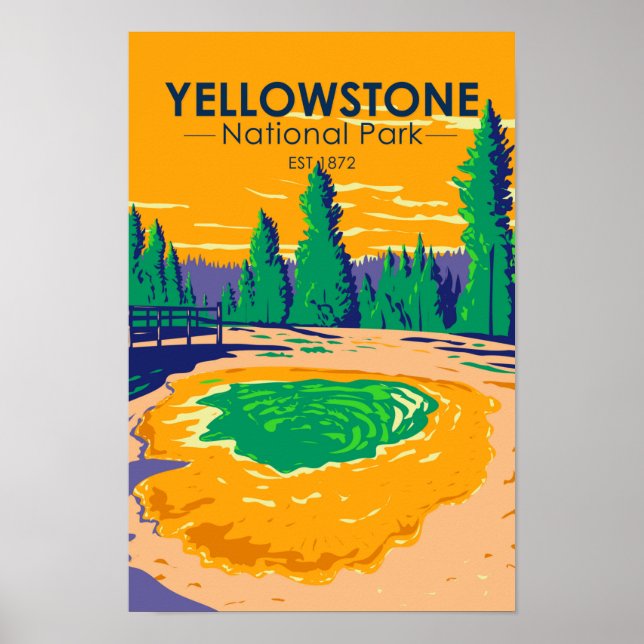 Poster Yellowstone National Park Morning Glória Piscina R (Frente)