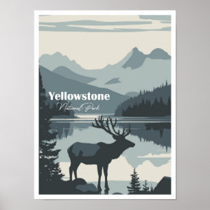 Poster Yellowstone National Park Trabalho de arte Viagem