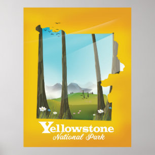 Poster Yellowstone National Park vacation poster.