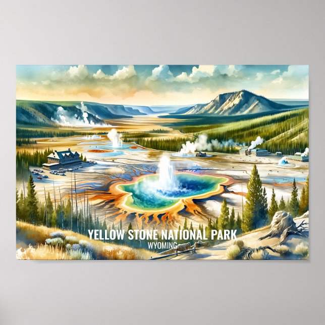 Poster Yellowstone National Park Viagem (Frente)