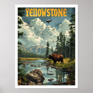 Poster Yellowstone USA Classic Art Viagens vintage