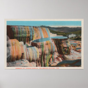 Pôster Yellowstone, WYView of Mammoth Hot Springs