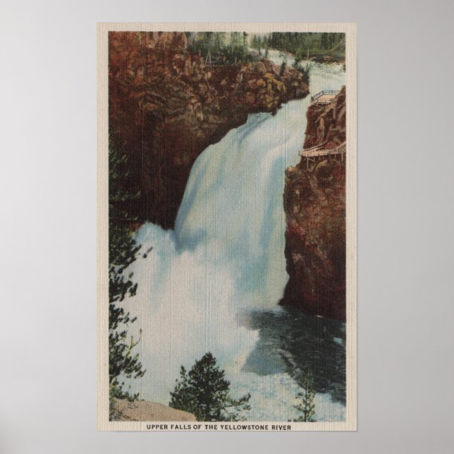 Poster Yellowstone, WYView of Yellowstone River Falls (Frente)