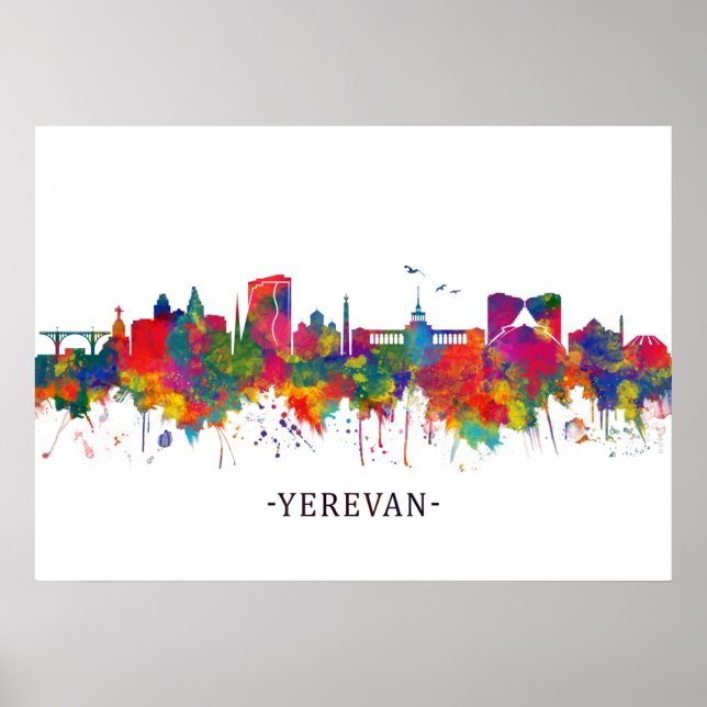 Poster Yerevan Armênia Skyline (Frente)