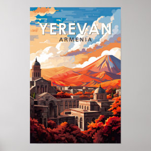 Poster Yerevan ArmenViagem Art Vintage