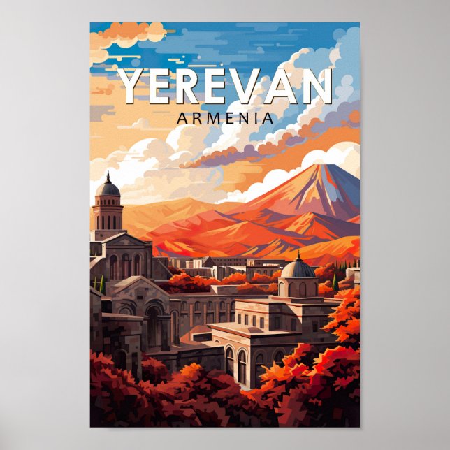 Poster Yerevan ArmenViagem Art Vintage (Frente)