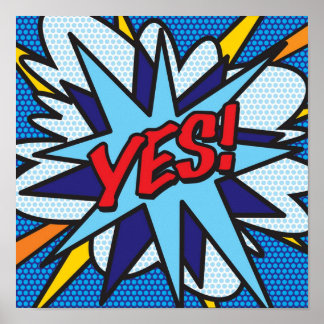 Poster YES Pop Art Comic Book Modern