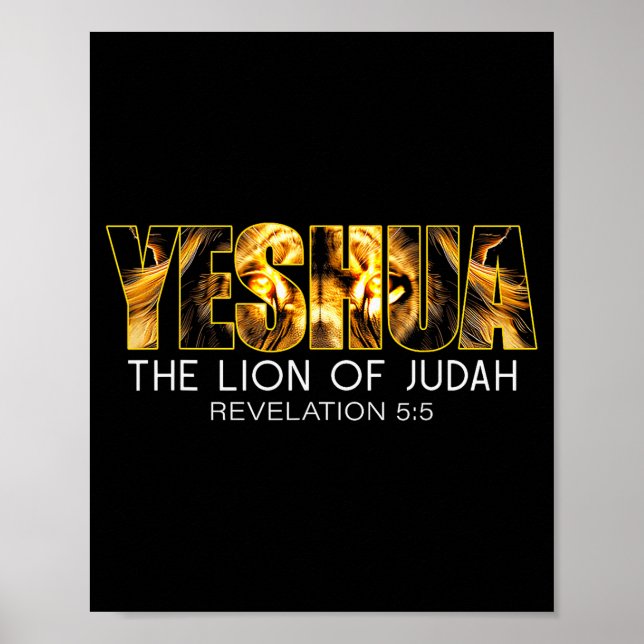 Poster Yeshua Lion Of Judah Jesus Religious Christian Rev (Frente)
