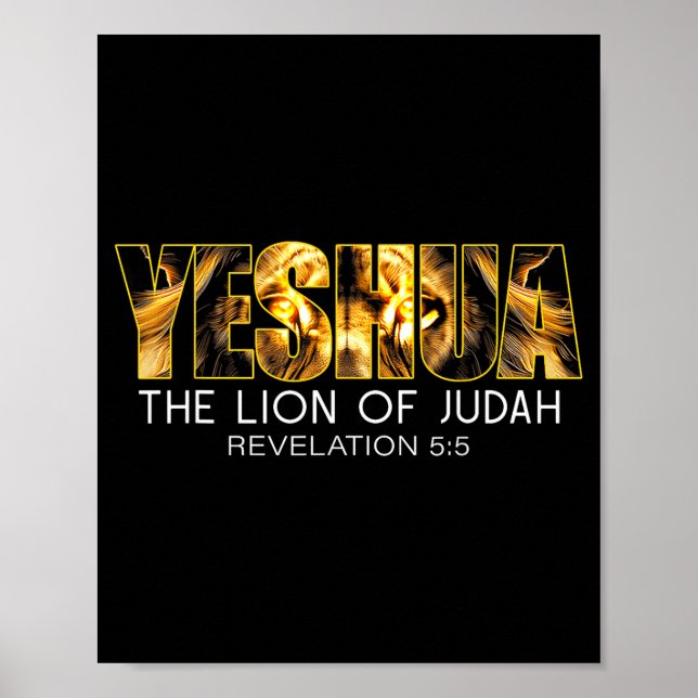 Poster Yeshua Lion Of Judah Jesus Religious Christian Rev (Frente)