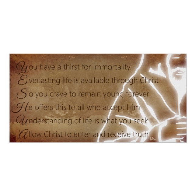 Pôster YESHUA Messiah Jesus Cristo Poema Cristão (Frente)